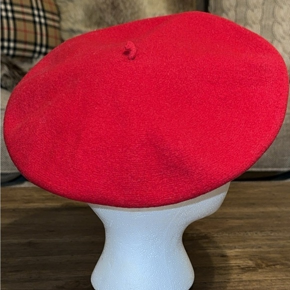 VTG Laulhère Authentic Red Traditional Made in Paris France Wool Beret Hat/Cap main image 6